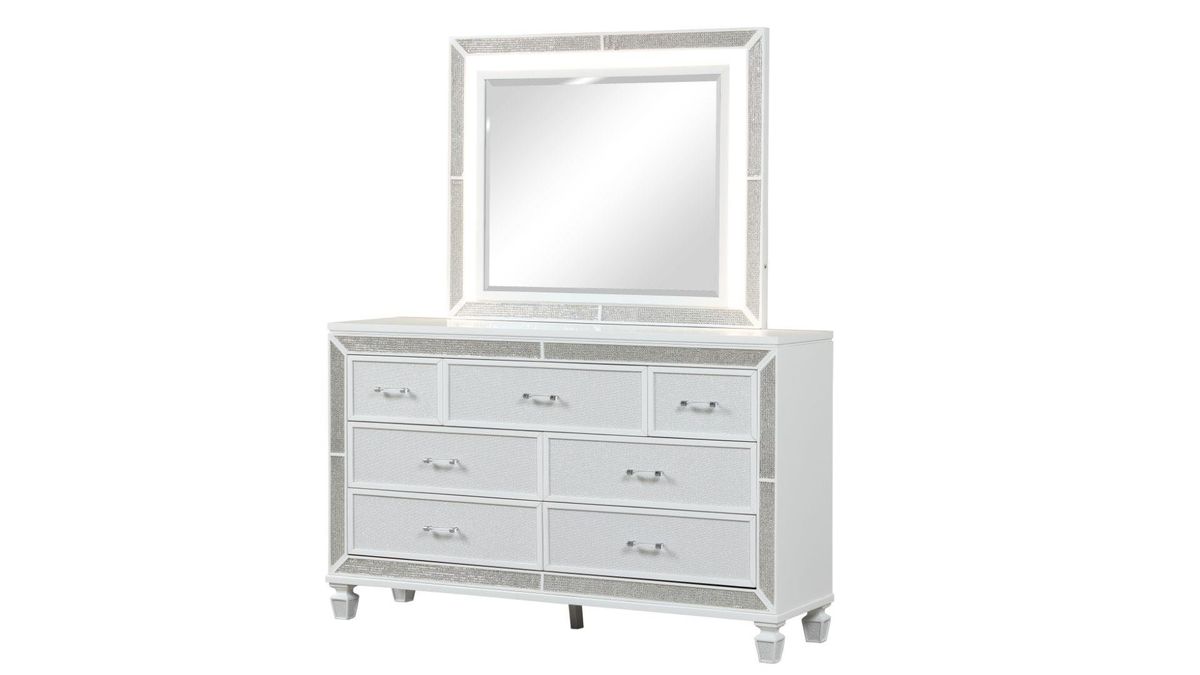 Galaxy Home Crystal Mirror in Black - Vida Furniture (Laredo,TX)