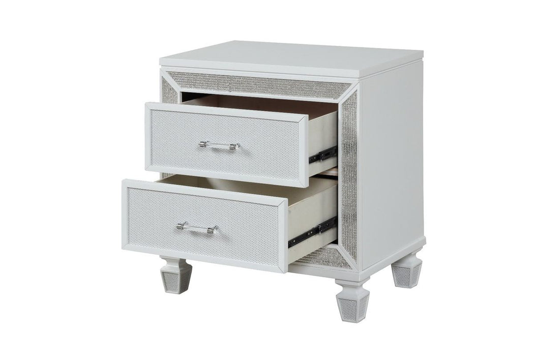 Galaxy Home Crystal Nightstand in White - Vida Furniture (Laredo,TX)