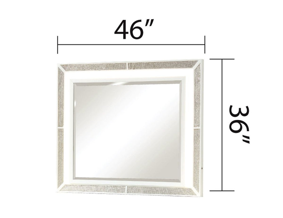 Galaxy Home Crystal Mirror in Black - Vida Furniture (Laredo,TX)