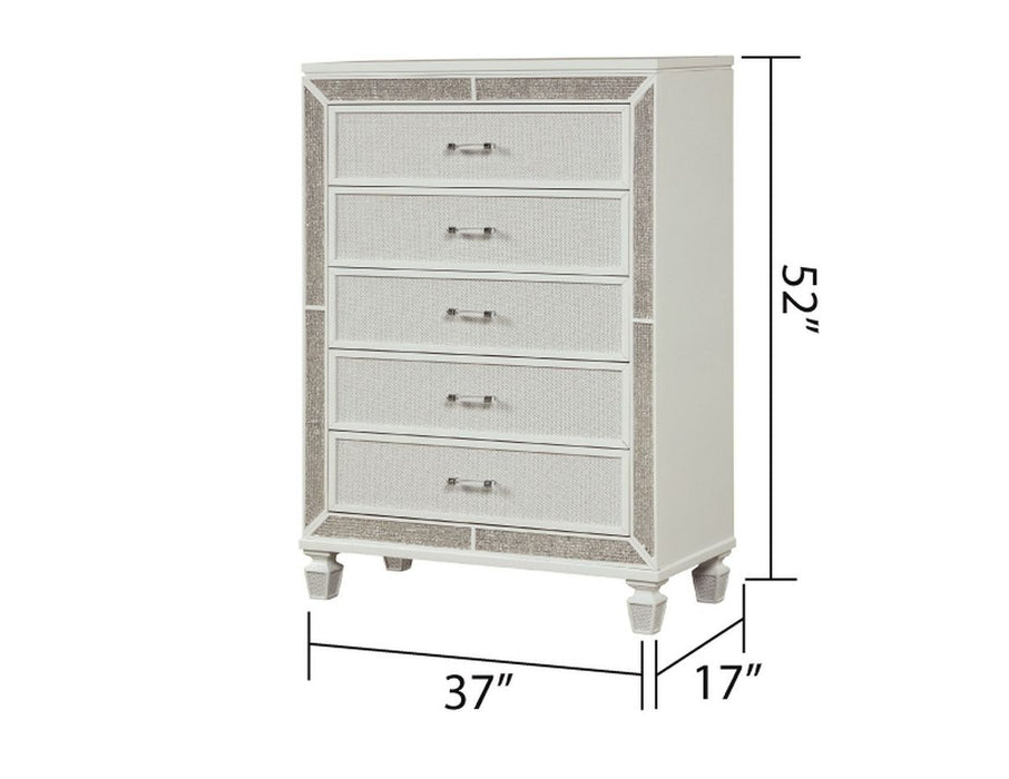 Galaxy Home Crystal Chest in White - Vida Furniture (Laredo,TX)