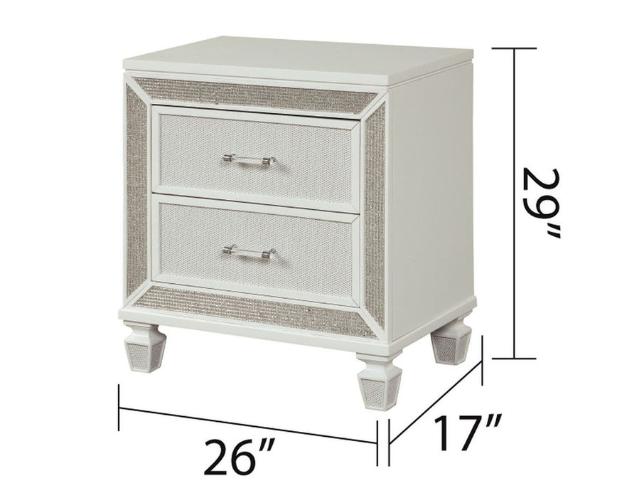 Galaxy Home Crystal Nightstand in White - Vida Furniture (Laredo,TX)