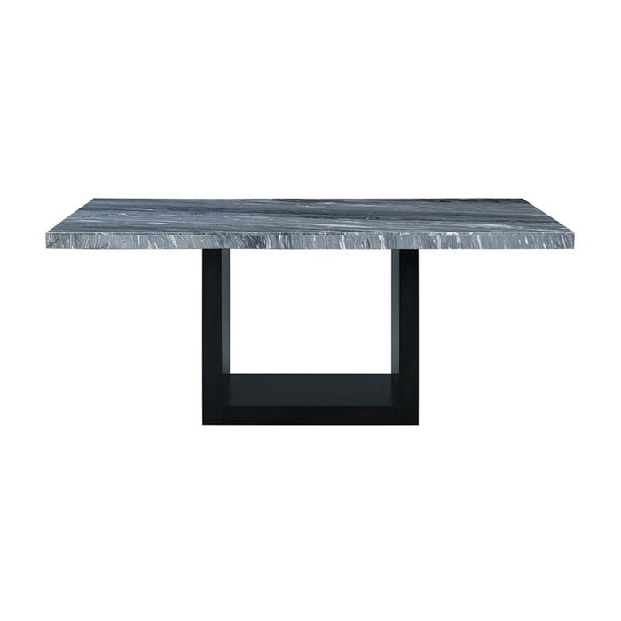 Elements International Valentino Dining Table in Grey/Black - Vida Furniture (Laredo,TX)