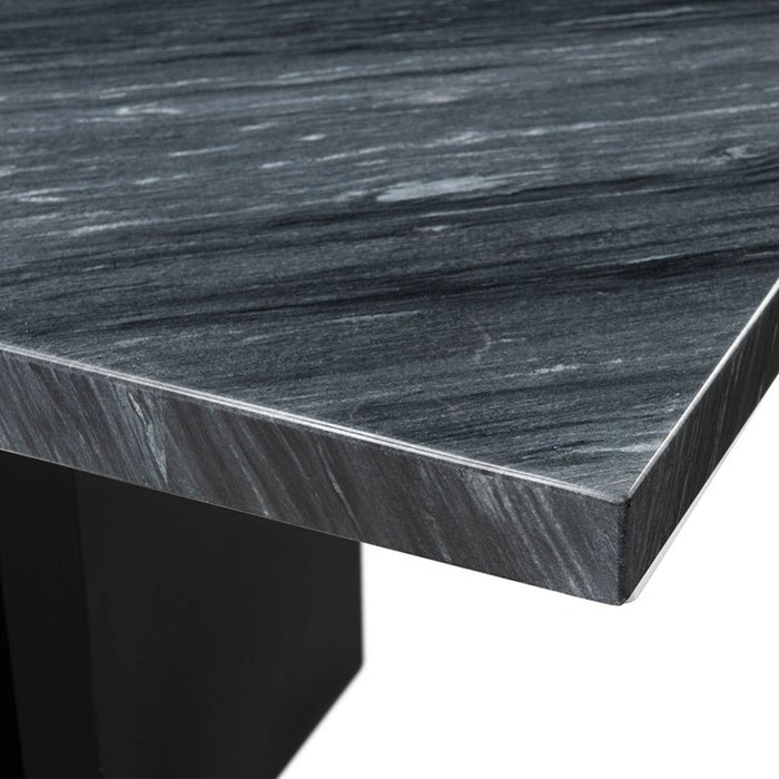 Elements International Valentino Dining Table in Grey/Black - Vida Furniture (Laredo,TX)