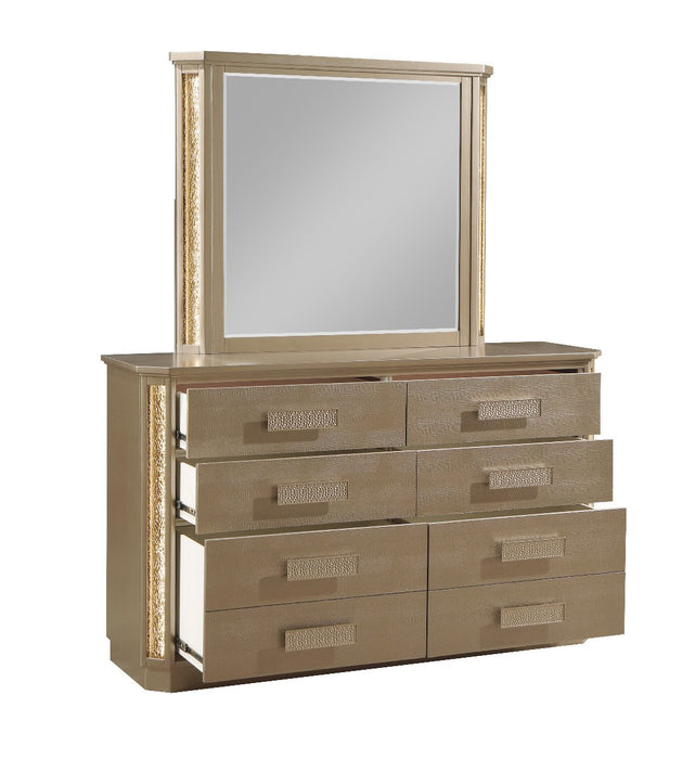 Galaxy Home Medusa Dresser in Gold - Vida Furniture (Laredo,TX)