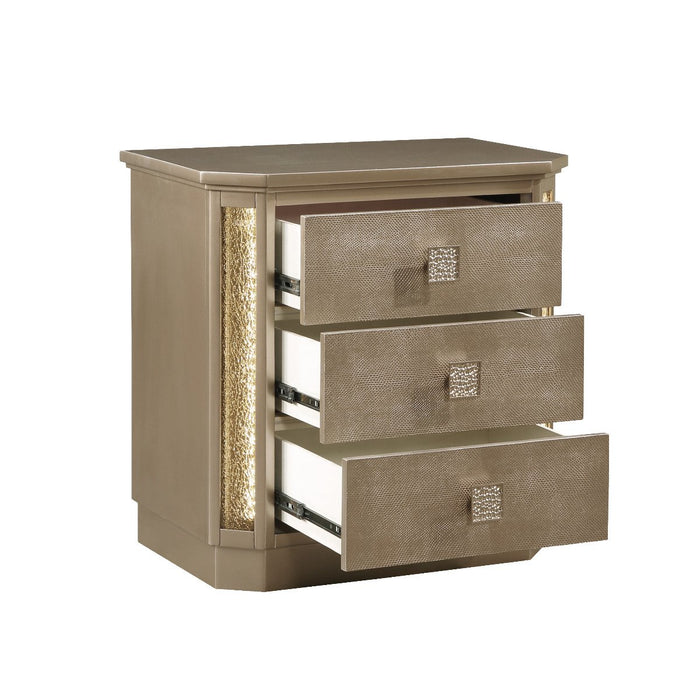 Galaxy Home Medusa Nightstand Gold - Vida Furniture (Laredo,TX)