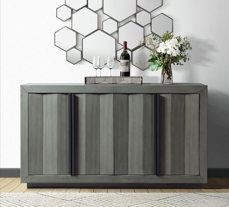 Elements International Zig Server in Grey - Vida Furniture (Laredo,TX)