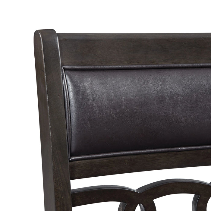 Amherst Counter Height 5PC Dining Set-Table and Four Faux Leather Side Chairs in Walnut
