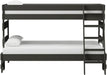 Elements International Cali Kids Twin over Full Bunk Bed with Ladder in Sleek Gray - Vida Furniture (Laredo,TX)
