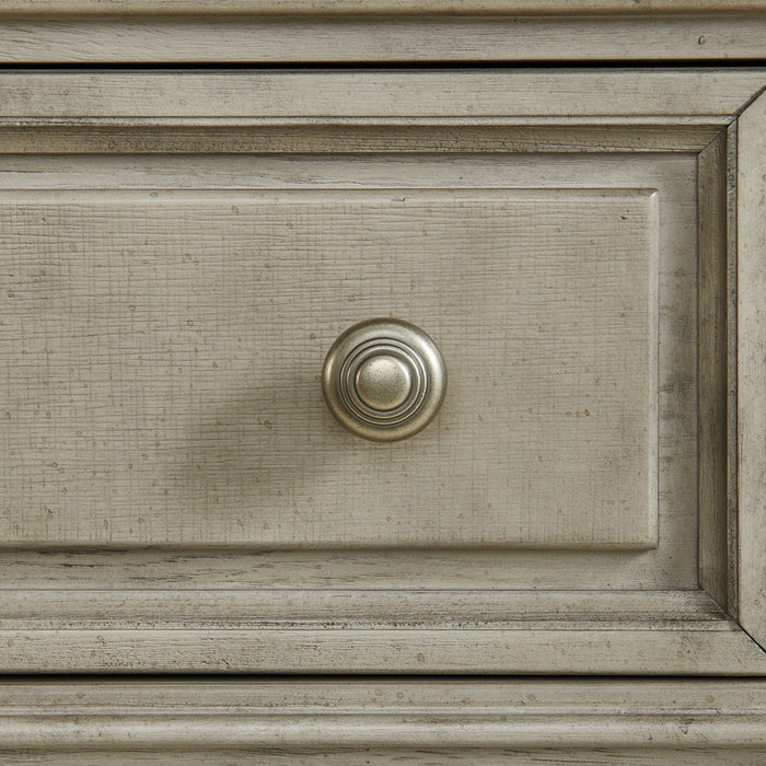 Whit-Ash Panel Bedroom Set with Door Chest in Light Grey