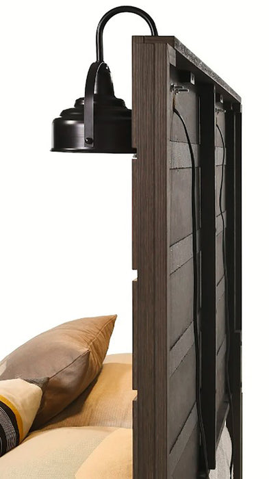 Crown Mark Furniture Carter Full Platform Bed in Brown - Vida Furniture (Laredo,TX)