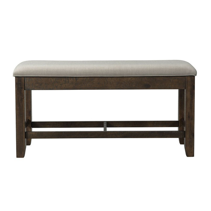 Elements International Colorado Counter Height Bench in Charcoal - Vida Furniture (Laredo,TX)