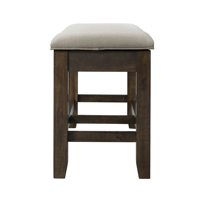 Elements International Colorado Counter Height Bench in Charcoal - Vida Furniture (Laredo,TX)