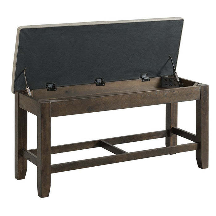 Elements International Colorado Counter Height Bench in Charcoal - Vida Furniture (Laredo,TX)