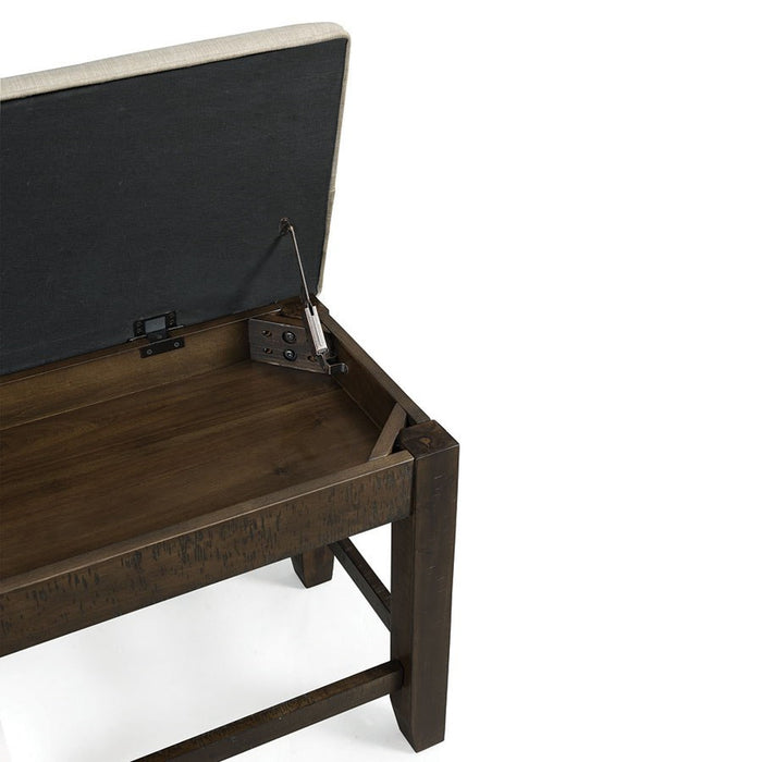 Elements International Colorado Counter Height Bench in Charcoal - Vida Furniture (Laredo,TX)