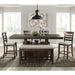 Elements International Colorado Counter Height Bench in Charcoal - Vida Furniture (Laredo,TX)