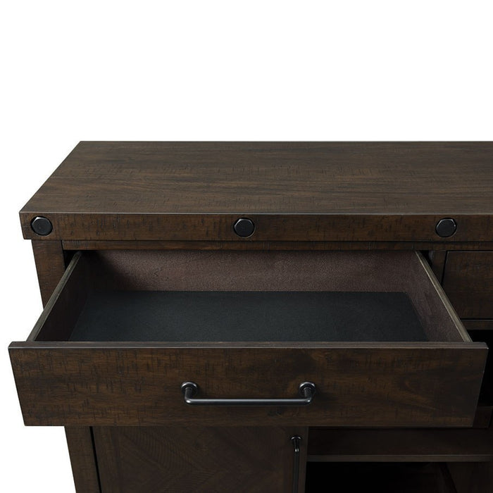 Elements International Colorado Server in Charcoal - Vida Furniture (Laredo,TX)