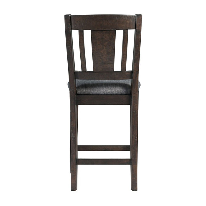 Elements International Cash Counter Height Chair (Set of 2) in Rustic Distressed Espresso - Vida Furniture (Laredo,TX)