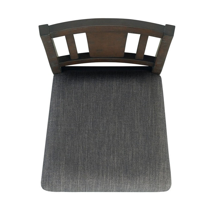 Elements International Cash Counter Height Chair (Set of 2) in Rustic Distressed Espresso - Vida Furniture (Laredo,TX)