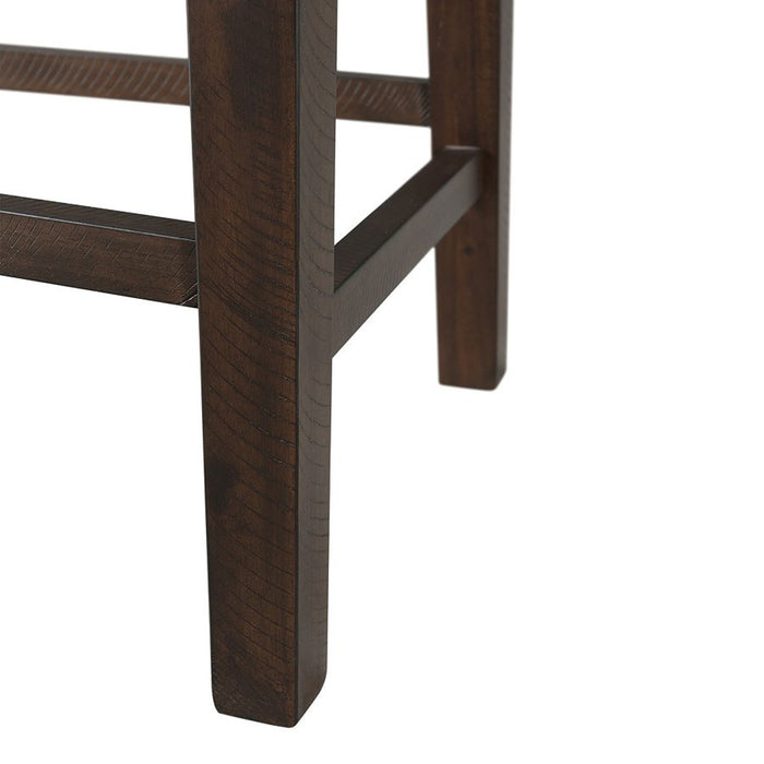 Elements International Cash Counter Height Chair (Set of 2) in Rustic Distressed Espresso - Vida Furniture (Laredo,TX)
