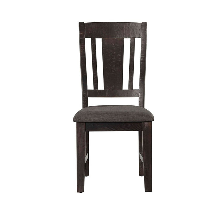 Elements International Cash Side Chair (Set of 2) in Rustic Distressed Espresso - Vida Furniture (Laredo,TX)