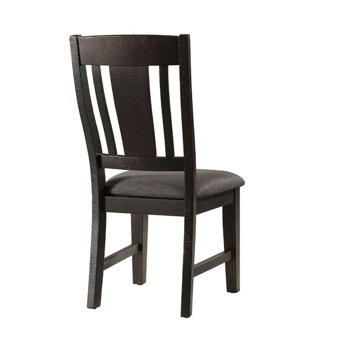 Elements International Cash Side Chair (Set of 2) in Rustic Distressed Espresso - Vida Furniture (Laredo,TX)