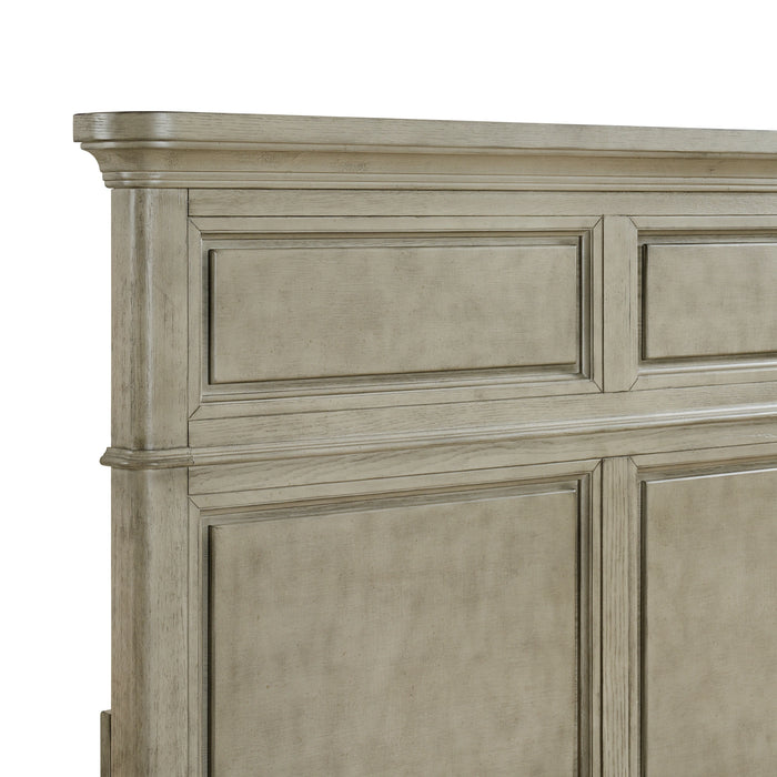 Whit-Ash Panel Bed in Light Grey