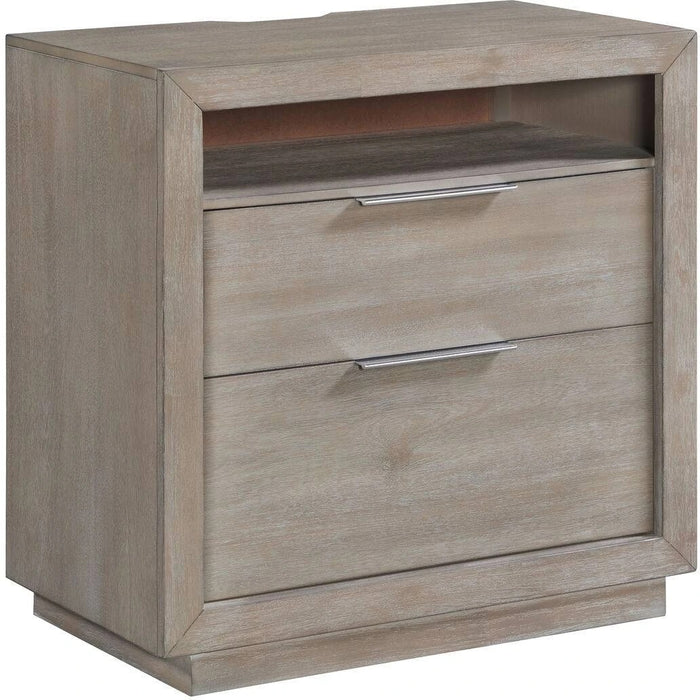 Elements International Arcadia Nightstand in Grey - Vida Furniture (Laredo,TX)