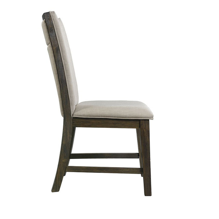 Elements International Grady Upholstered Side Chair (Set of 2) in Brown - Vida Furniture (Laredo,TX)