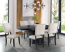 Elements International Maddox Dining Table in Dark Wire Brush - Vida Furniture (Laredo,TX)