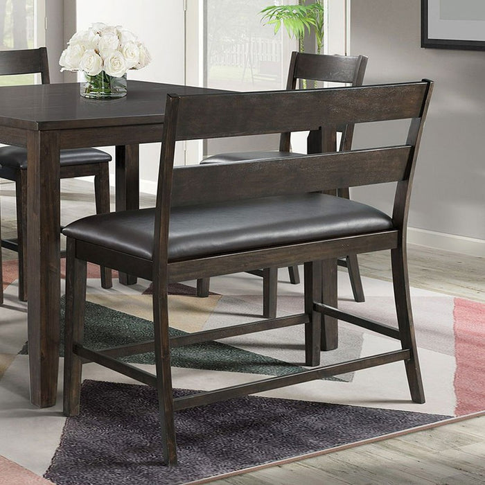 Elements International Mango Counter Height Bench in Dark Brown - Vida Furniture (Laredo,TX)