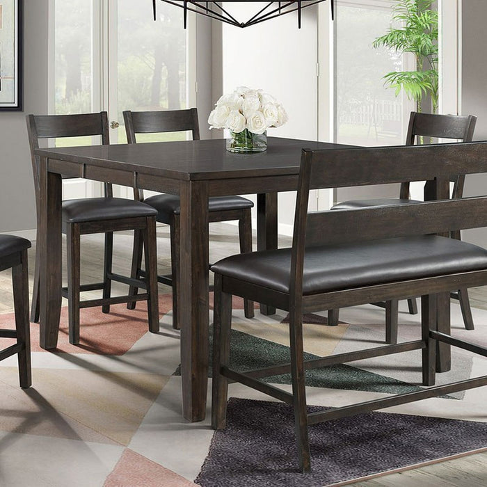 Elements International Mango Counter Height Dining Table in Dark Brown - Vida Furniture (Laredo,TX)