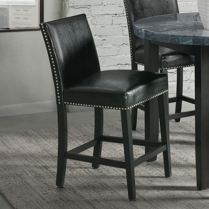 Elements International Meridian Counter Height Chair (Set of 2) in Black - Vida Furniture (Laredo,TX)