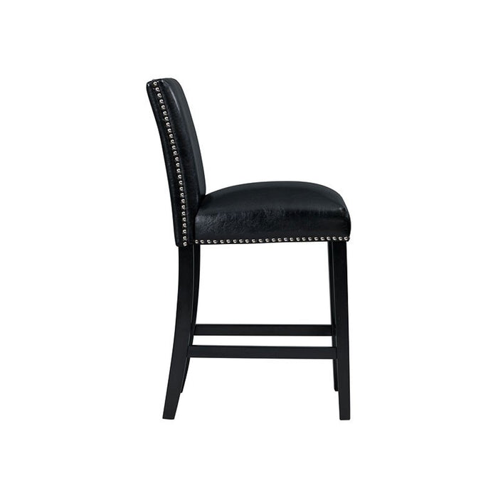 Elements International Meridian Counter Height Chair (Set of 2) in Black - Vida Furniture (Laredo,TX)