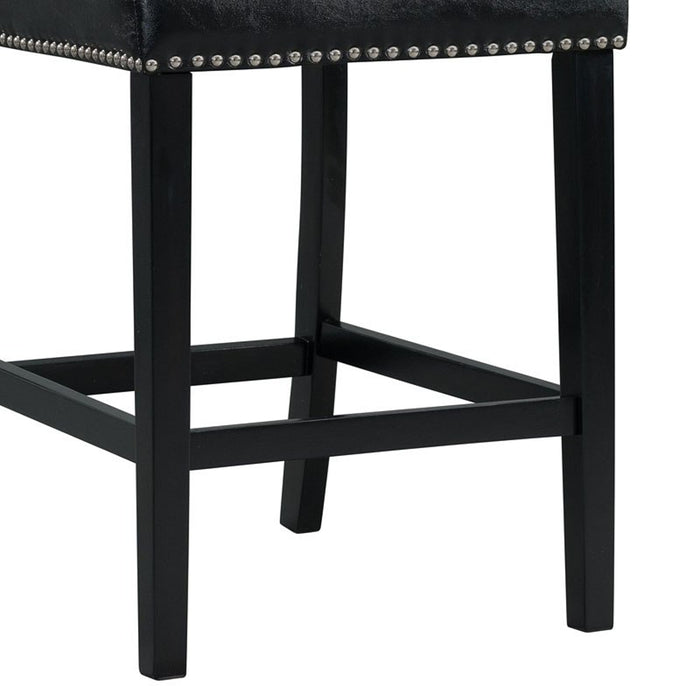 Elements International Meridian Counter Height Chair (Set of 2) in Black - Vida Furniture (Laredo,TX)
