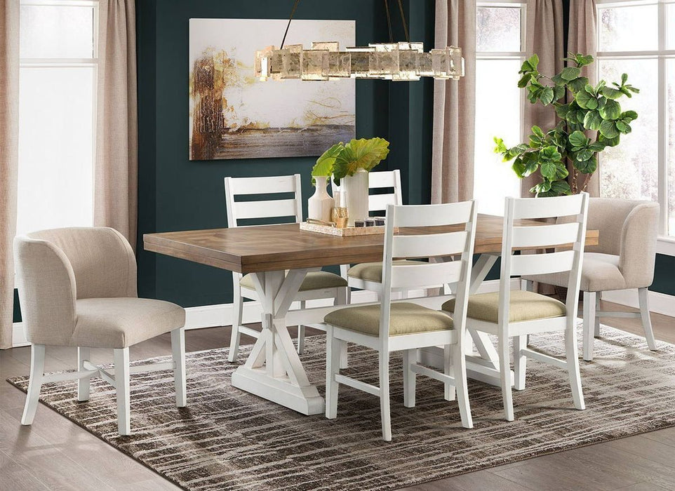 Elements International Park Creek Slat Back Side Chair (Set of 2) in Two-Tone - Vida Furniture (Laredo,TX)