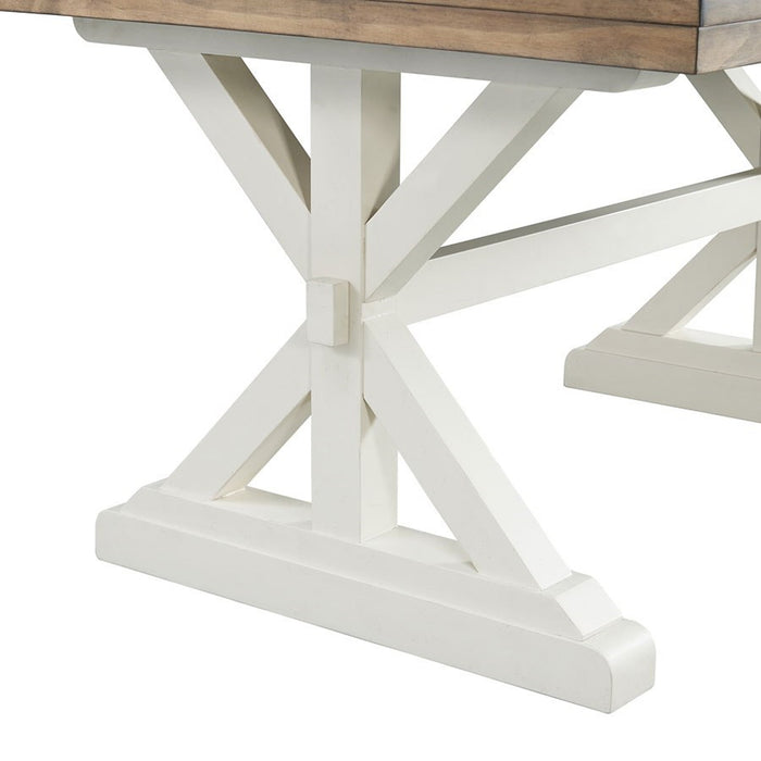 Elements International Park Creek Rectangular Dining Table in Two-Tone - Vida Furniture (Laredo,TX)