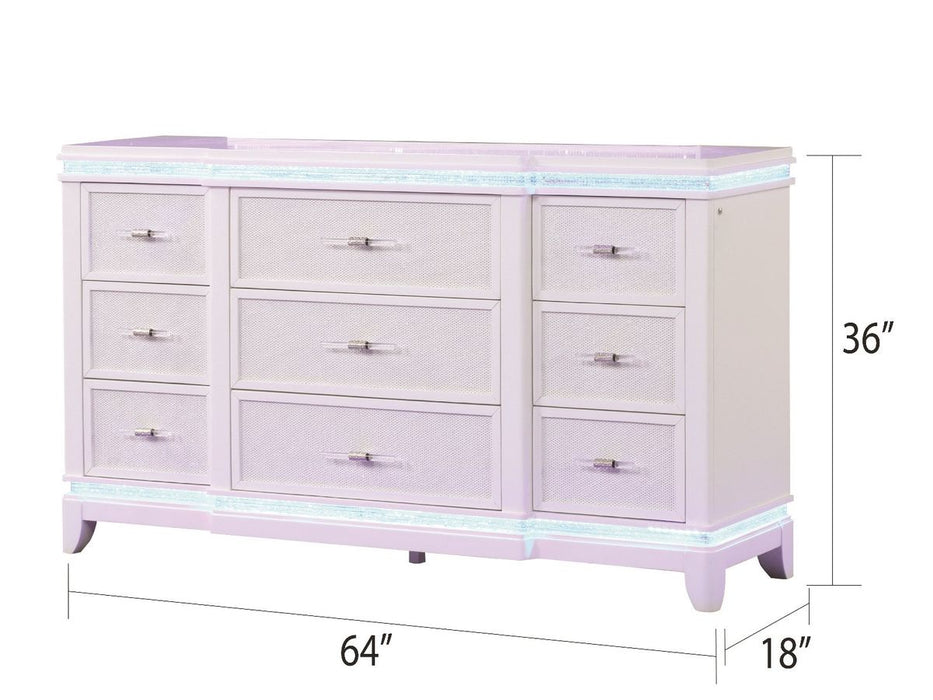 Galaxy Home Opium Dresser in White - Vida Furniture (Laredo,TX)