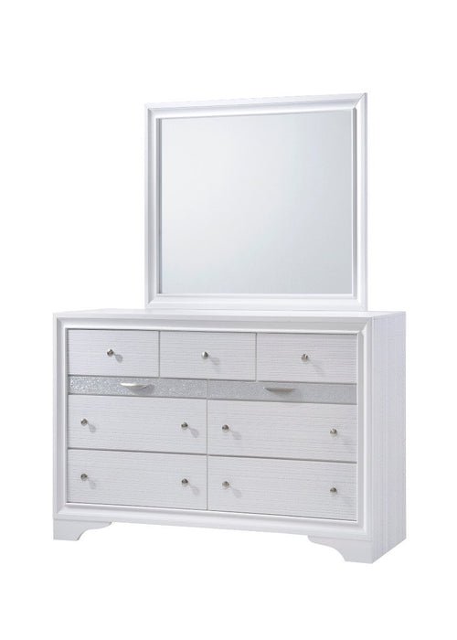 Galaxy Home Matrix Mirror in White - Vida Furniture (Laredo,TX)