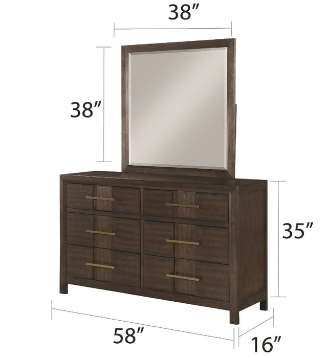 Galaxy Home Kenzo Mirror Brown - Vida Furniture (Laredo,TX)
