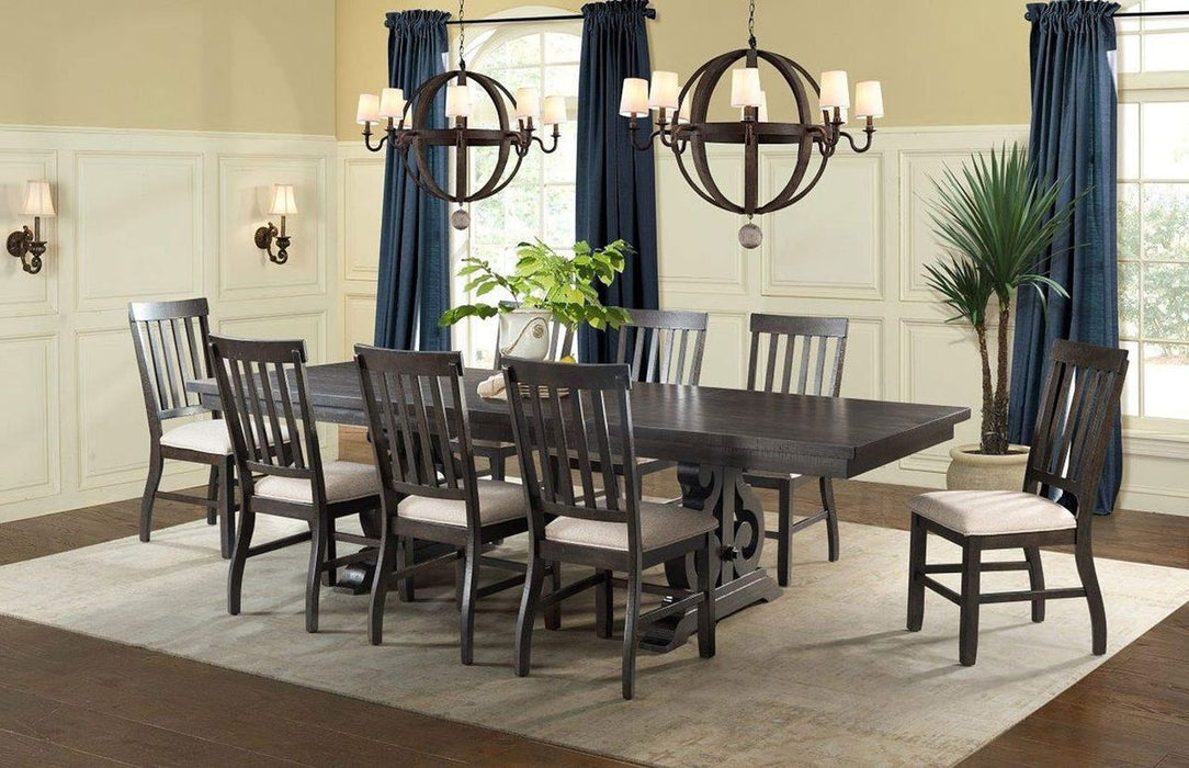 Elements International Stone Dining Table in Dark Ash - Vida Furniture (Laredo,TX)