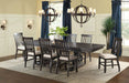 Elements International Stone Dining Table in Dark Ash - Vida Furniture (Laredo,TX)