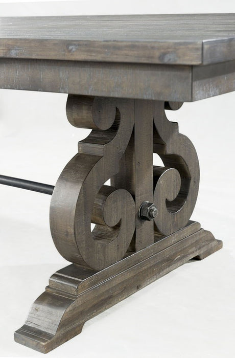 Elements International Stone Dining Table in Dark Ash - Vida Furniture (Laredo,TX)