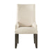 Elements International Stone Upholstered Side Chair (Set of 2) in Cream/Dark Ash - Vida Furniture (Laredo,TX)