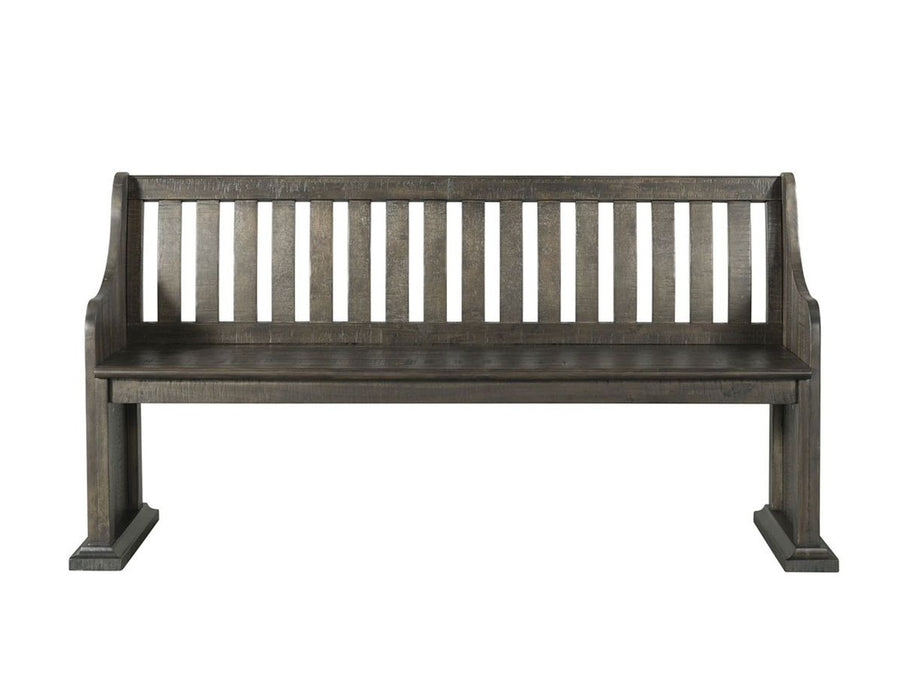 Elements International Stone Dining Bench in Dark Ash - Vida Furniture (Laredo,TX)