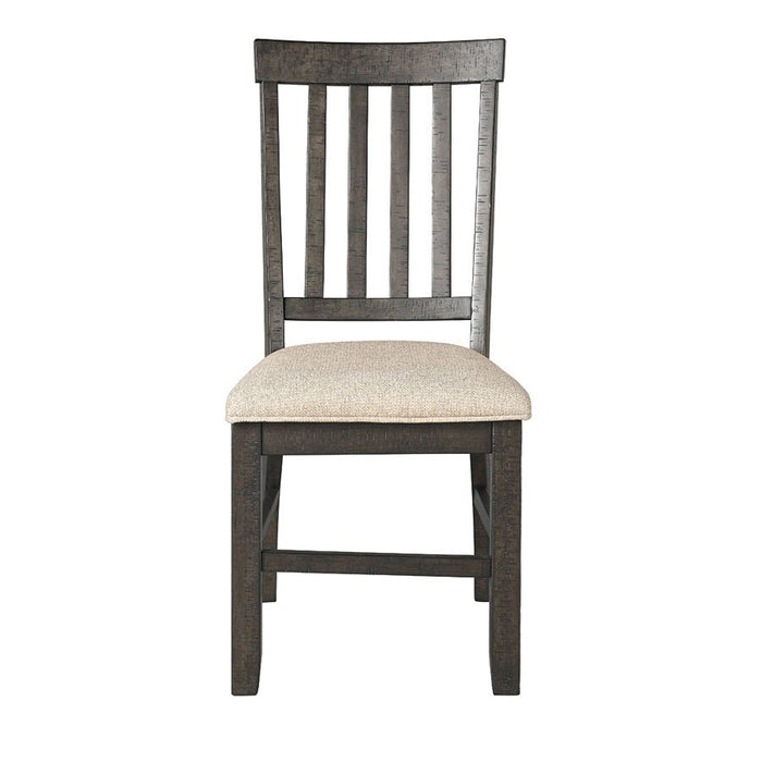 Elements International Stone Ladder Back Side Chair (Set of 2) in Cream/Dark Ash - Vida Furniture (Laredo,TX)