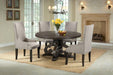 Elements International Stone Round Dining Table in Dark Ash - Vida Furniture (Laredo,TX)