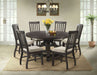 Elements International Stone Round Dining Table in Dark Ash - Vida Furniture (Laredo,TX)