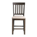 Elements International Stone Counter Height Chair (Set of 2) in Cream/Dark Ash - Vida Furniture (Laredo,TX)