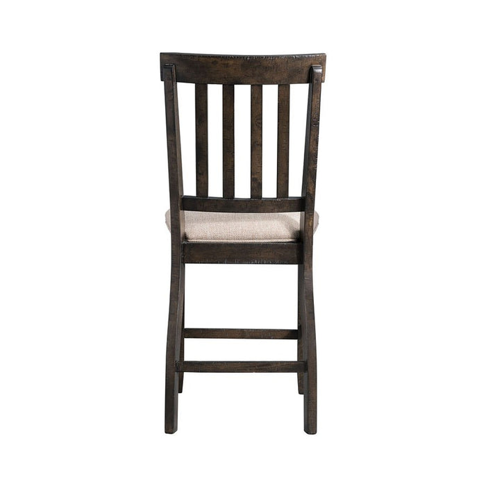 Elements International Stone Counter Height Chair (Set of 2) in Cream/Dark Ash - Vida Furniture (Laredo,TX)