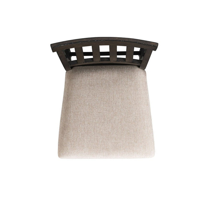 Elements International Stone Counter Height Chair (Set of 2) in Cream/Dark Ash - Vida Furniture (Laredo,TX)